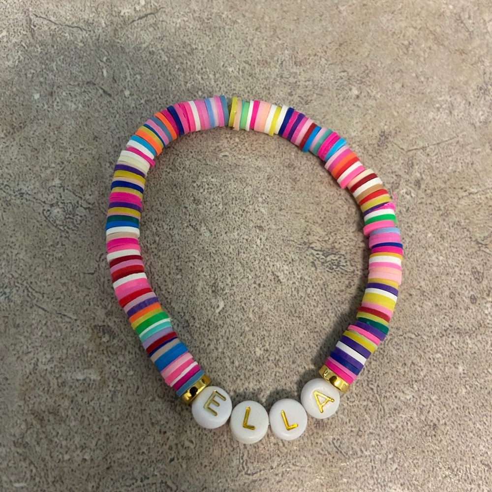 ‘Ella’ name Bracelet with 2 gold accent bracelets